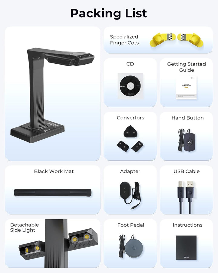 CZUR ET Max 38MP Buchscanner Professioneller Scanner mit Laser Curve Flattening-Tech, Dokumentenscan
