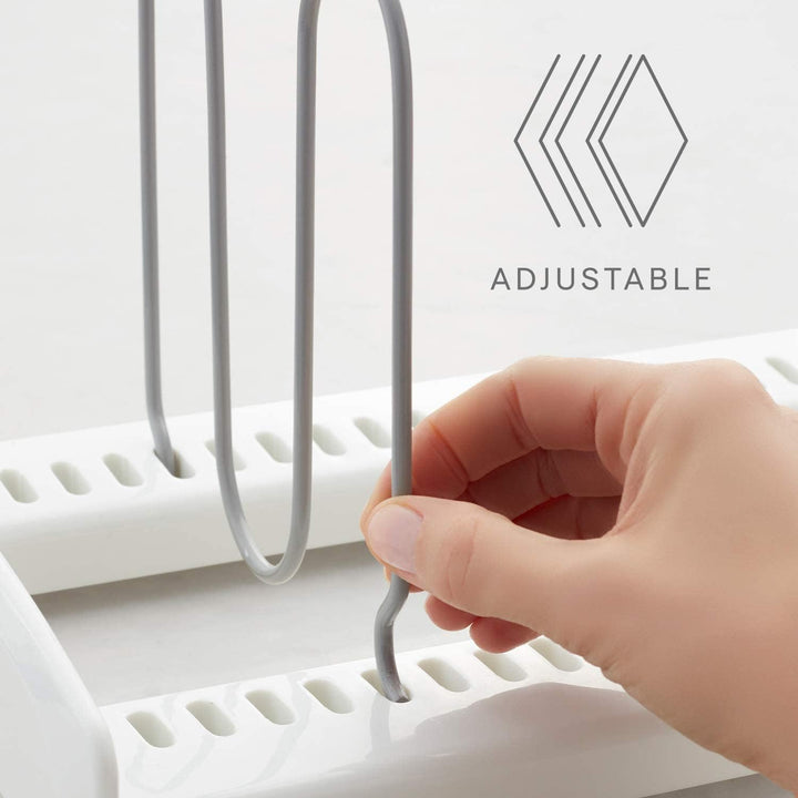 YouCopia Storemore Verstellbarer Pfannen- und Deckelständer, Standard, Weiss, Adjustable Adjustable