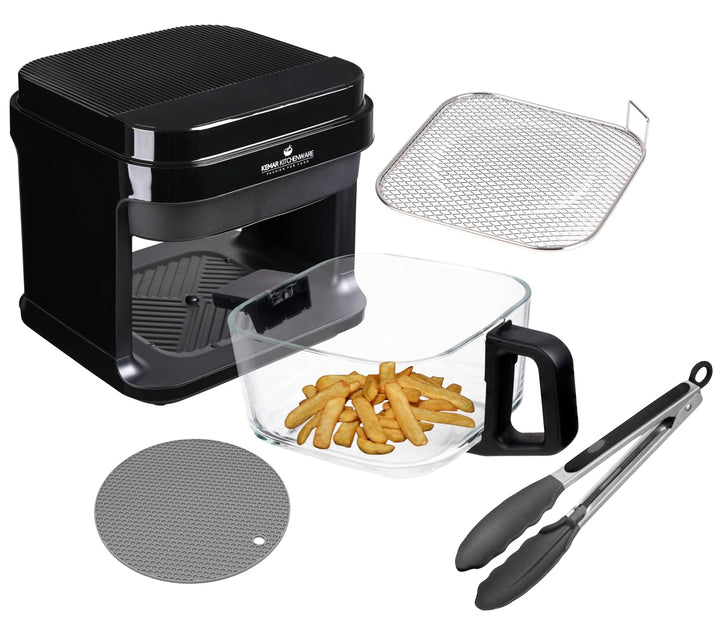 KHF-550 Heissluftfritteuse, 5,5 Liter,1.200W, Touchdisplay,Frittierkorb aus Glas ohne Beschichtung,