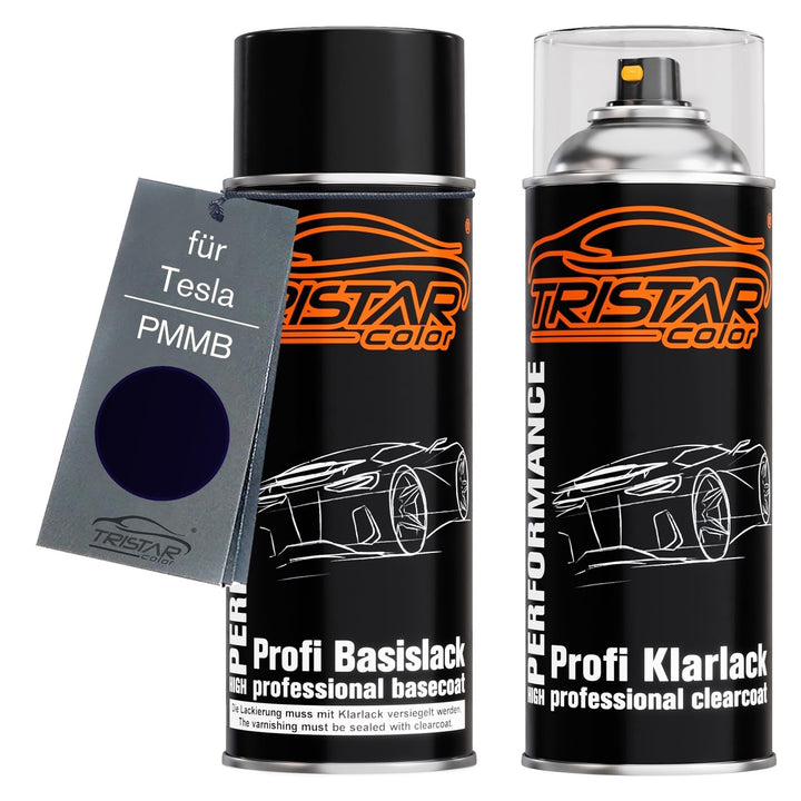 TRISTARcolor Autolack Spraydosen Set für Tesla PMMB Pacific Blue Perl/Monterey Blue Perl Basislack K
