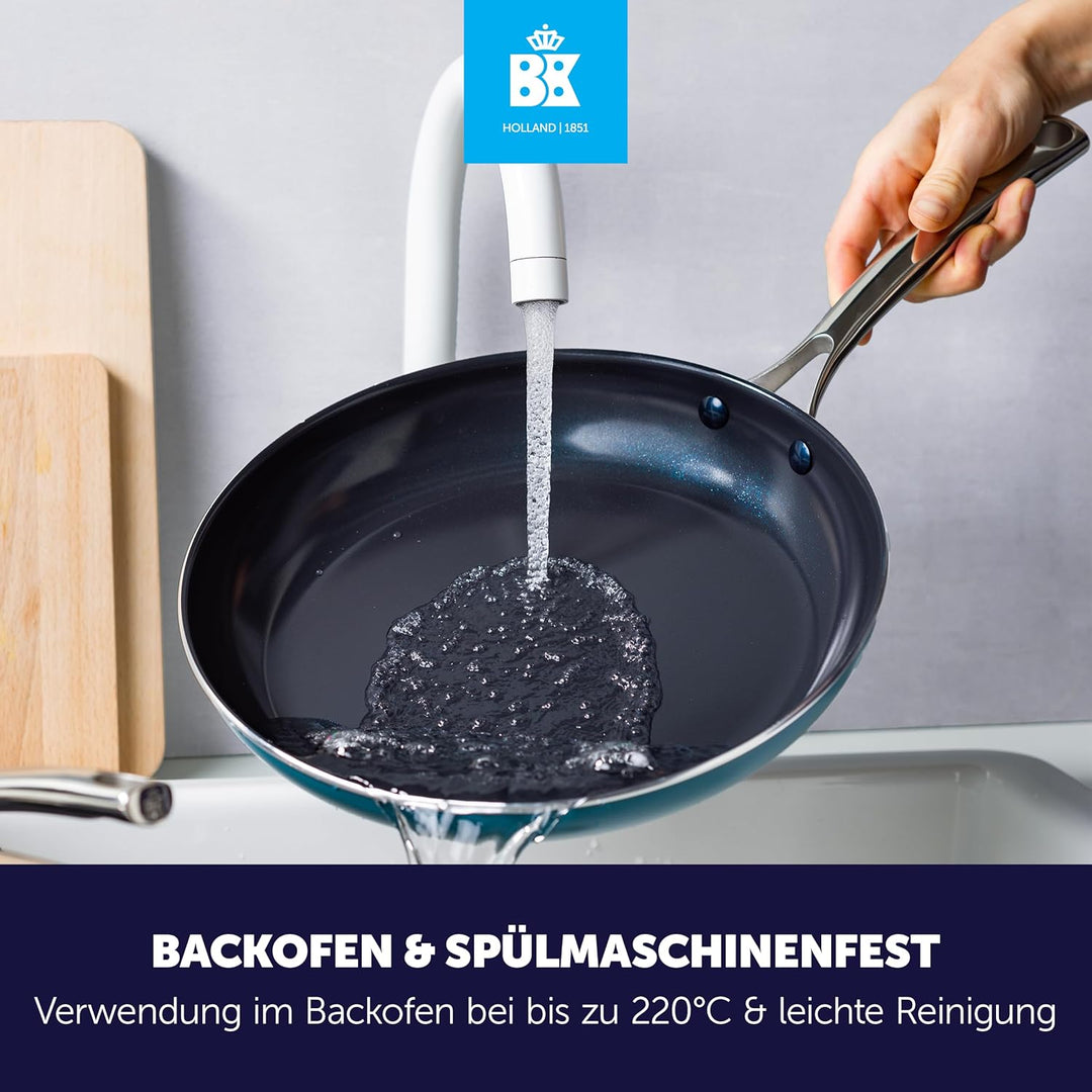 BK Sky Keramik-Antihaft-Pfannenset, 3-teilig, Ø 20/24/28 cm, PFAS-frei, Induktionsgeeignet, Backofen