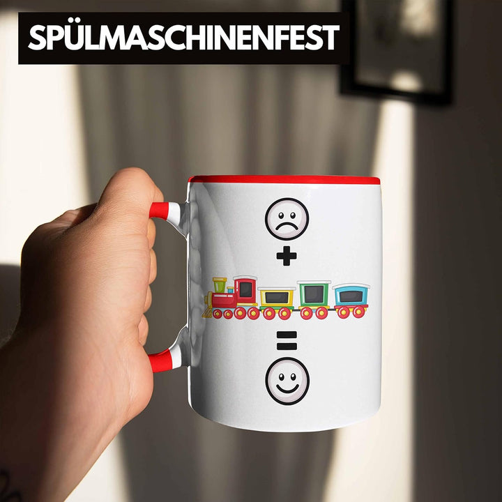 Trendation - Eisenbahn Tasse Geschenk für Eisenbahner Modelleisenbahn :(+ Eisenbahner = :) Lustige G