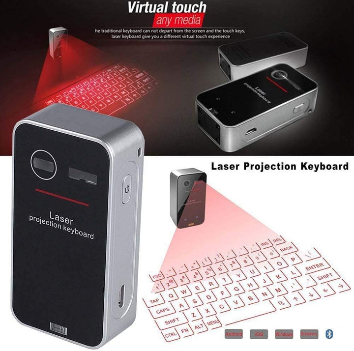 AGS Virtuelle Bluetooth-Tastatur und Maus für iPhone, iPad, Smartphone und Tablets