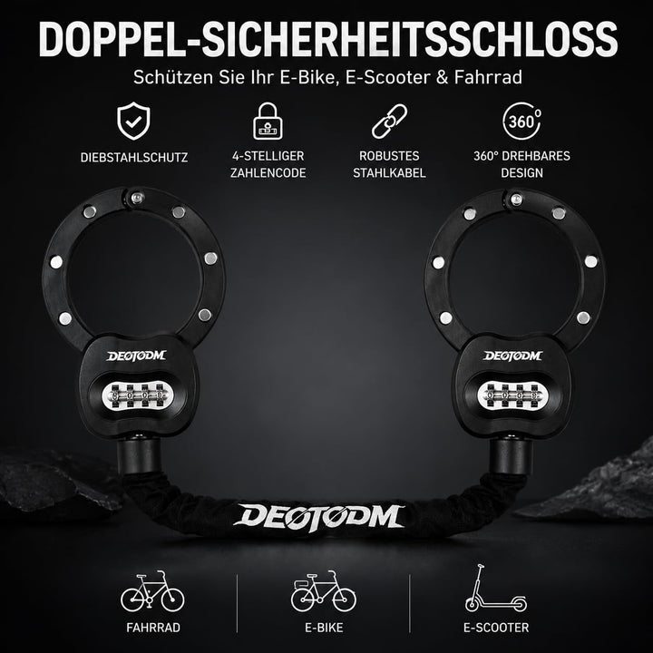 E Scooter Schloss Fahrradschloss Handschellenschloss Hohe Sicherheit Bike Lock 8mm Dicker Kette Kett