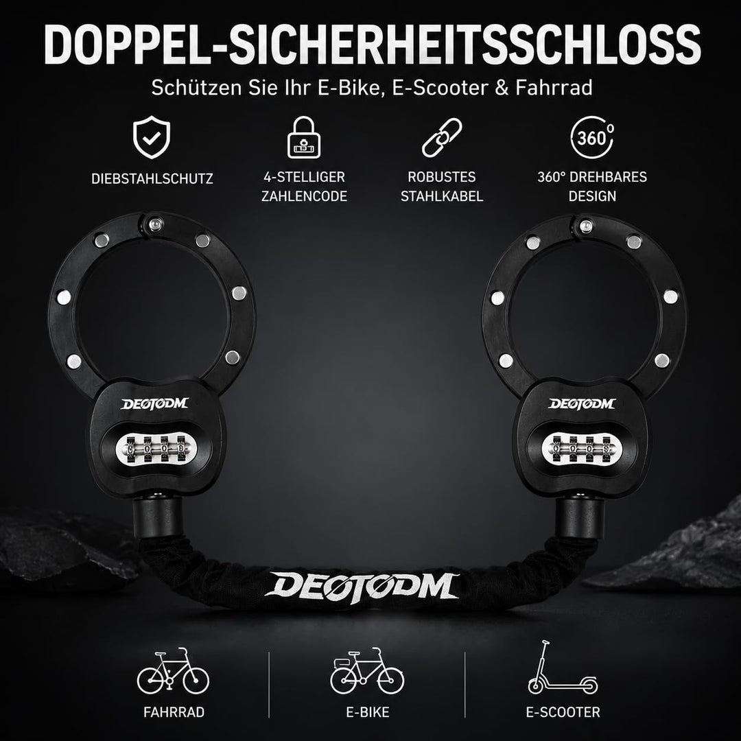 E Scooter Schloss Fahrradschloss Handschellenschloss Hohe Sicherheit Bike Lock 8mm Dicker Kette Kett