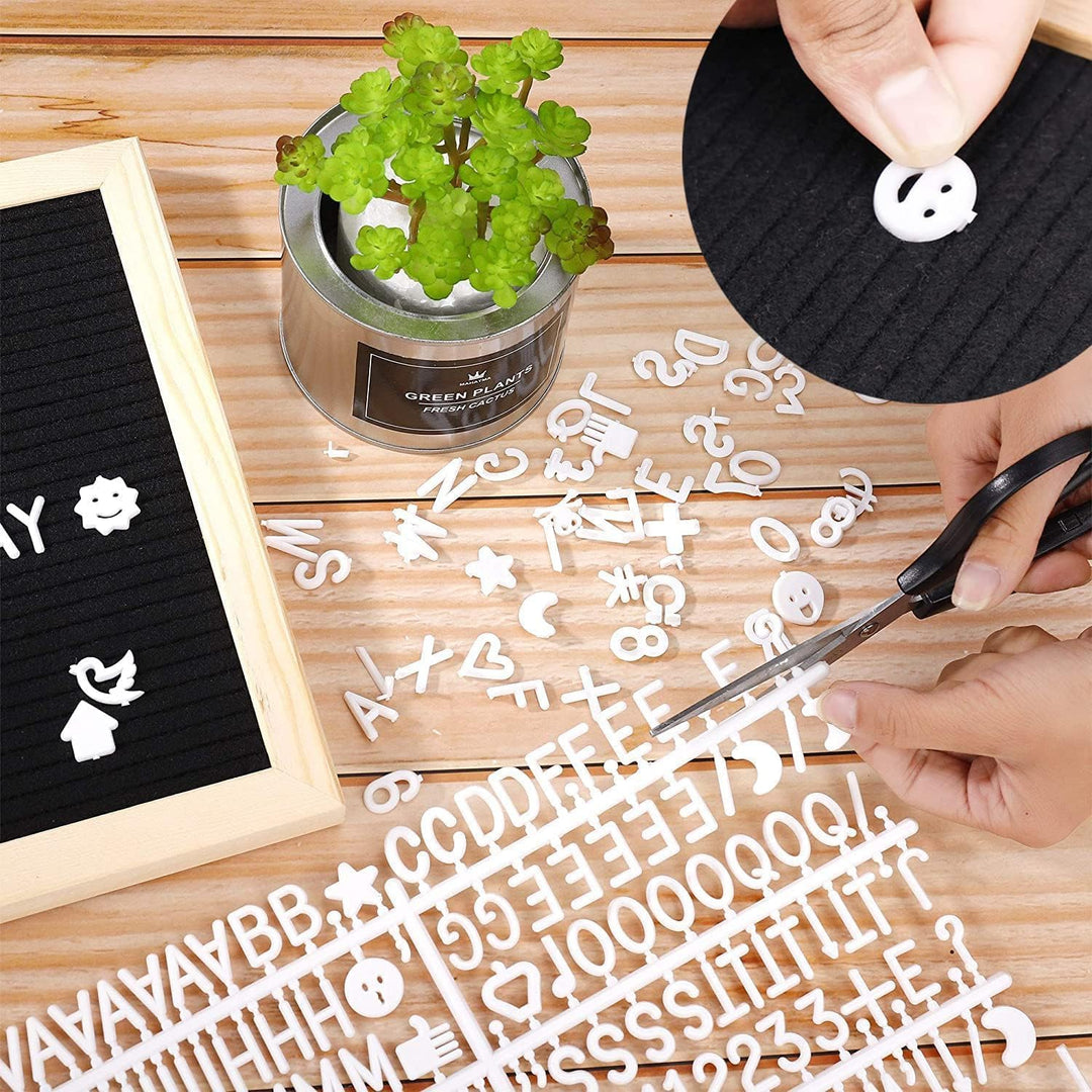 Letter Board aus Eiche und Filz 25×25cm Quadratisch Buchstabentafel mit 350 Buchstaben Staffelei und