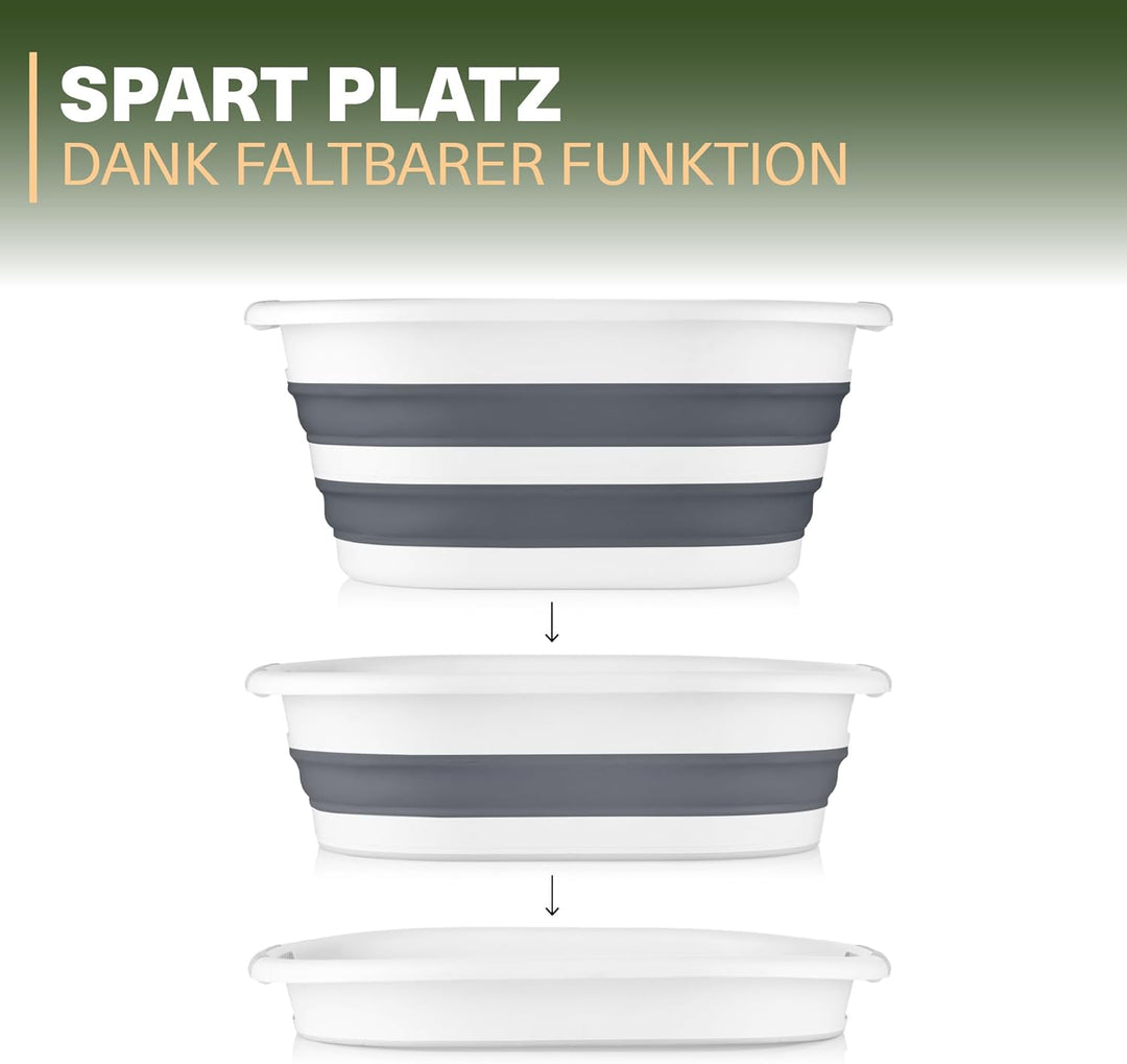Wäschekorb 2er Set – Faltbar & platzsparend – 2× 25L Klappbarer Wäschesammler mit Silikongriff – BPA