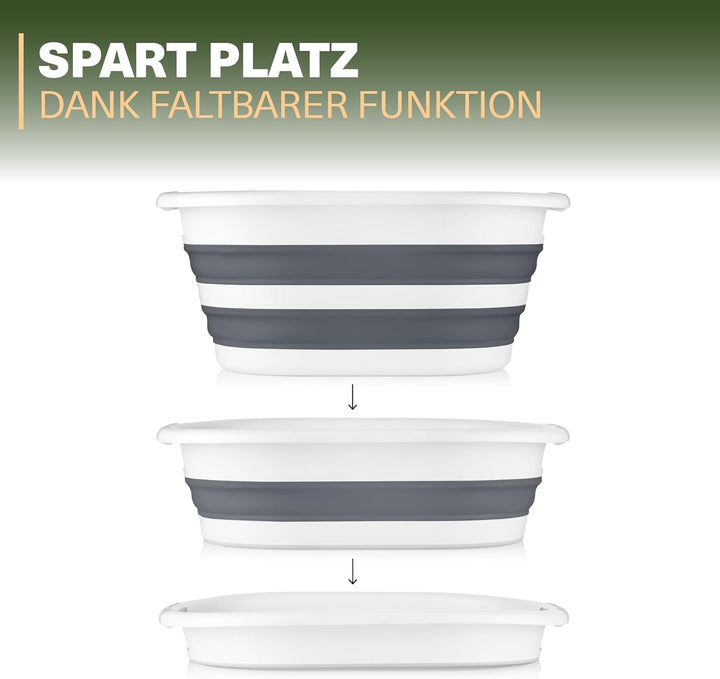 Wäschekorb 2er Set – Faltbar & platzsparend – 2× 25L Klappbarer Wäschesammler mit Silikongriff – BPA