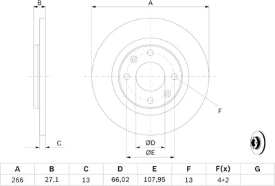 Bosch BD747 Bremsscheiben - Vorderachse - ECE-R90 Zertifizierung - zwei Bremsscheiben pro Set