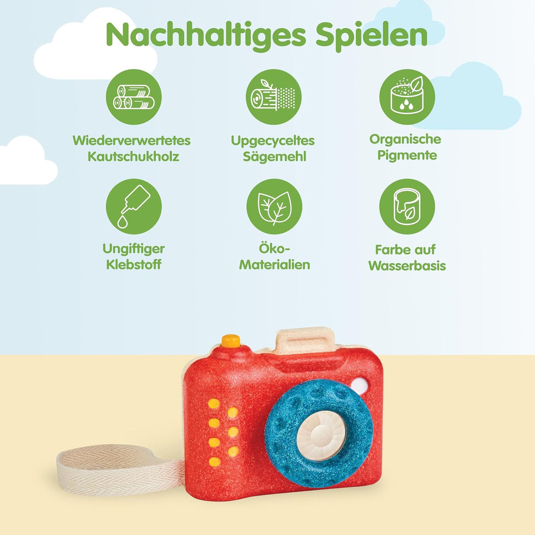 PlanToys Kinderkamera - Meine erste Kamera - Fotokamera für Kinder - Sofortbildkamera Kinder mit ver
