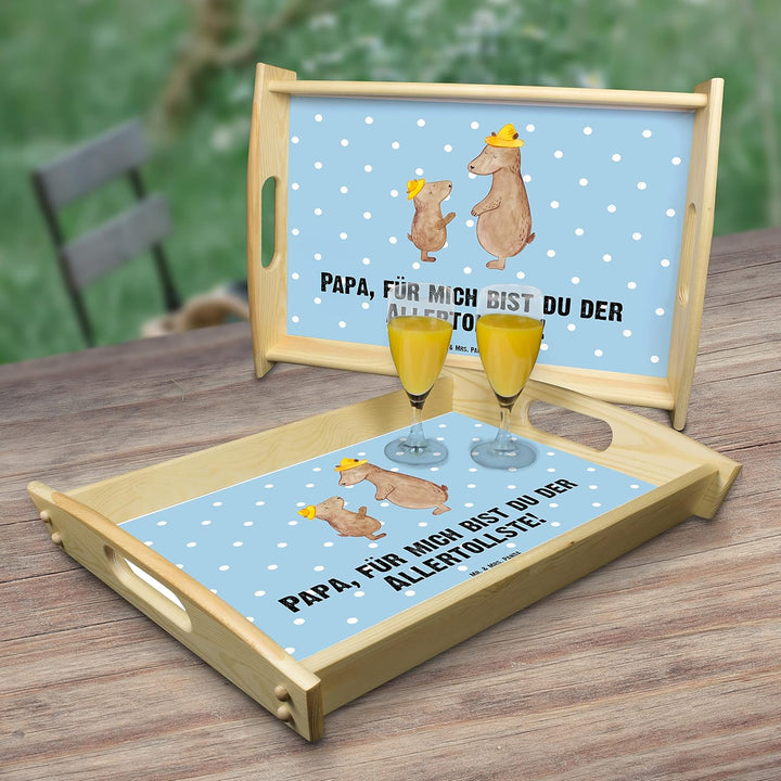 Mr. &amp; Mrs. Panda Serviertablett Bären mit Hut - Geschenk, Küchentablett, Vatertag, Bruder, Dad, Fami