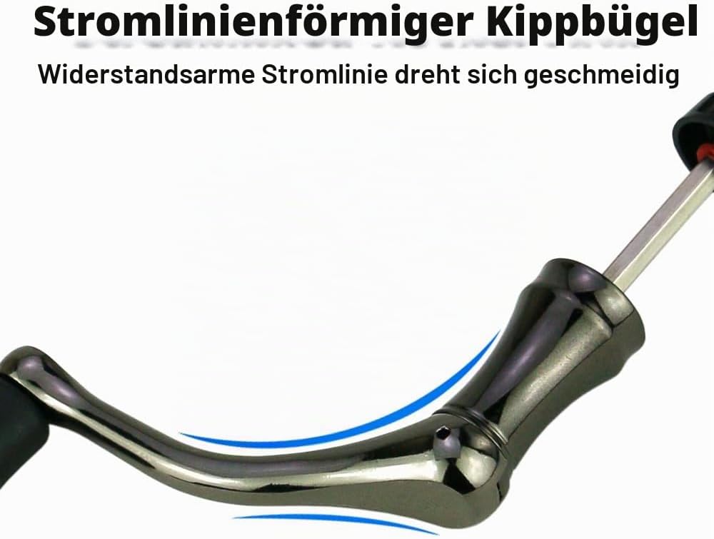 Angelrollen Griff, Metall Rocker Arm Griff Angeln Spinning Reel Griff Grip mit Weichem Gummigriff fü