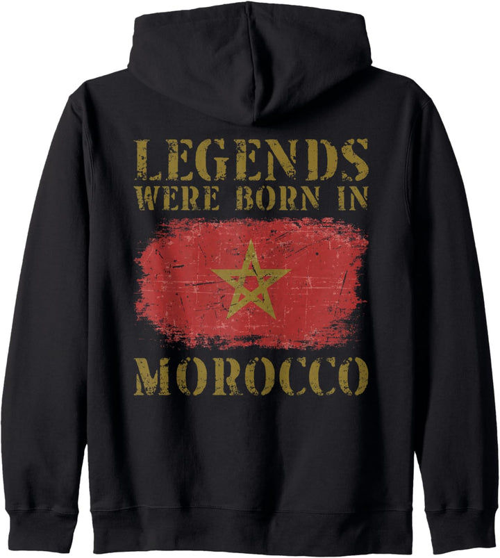 Vintage Design Marokkanische Flagge Marokko Kapuzenjacke