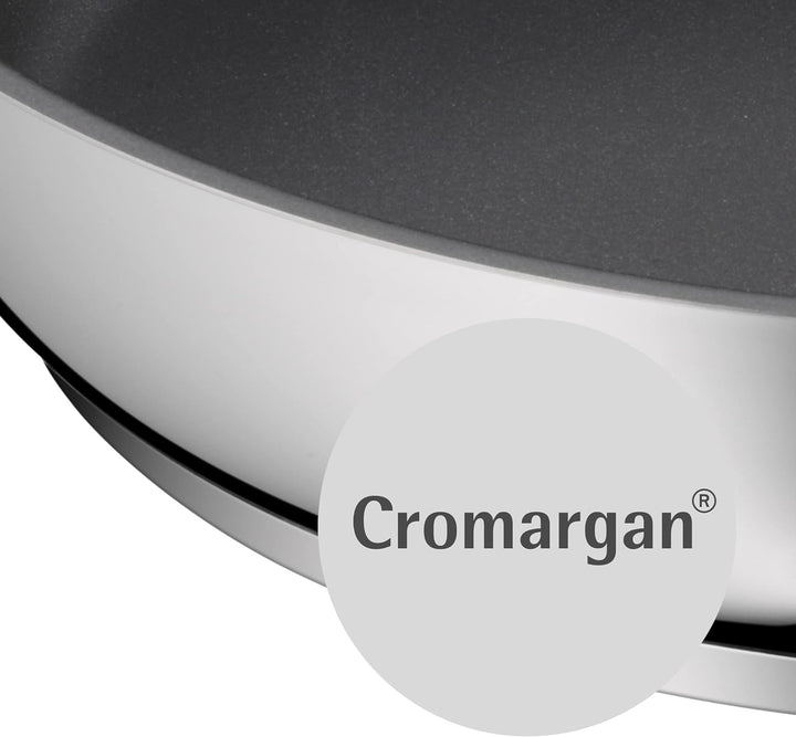 WMF Permadur Advance Servier-/ Bratpfanne Induktion 32 cm, Edelstahlpfanne, Cromargan Edelstahl besc
