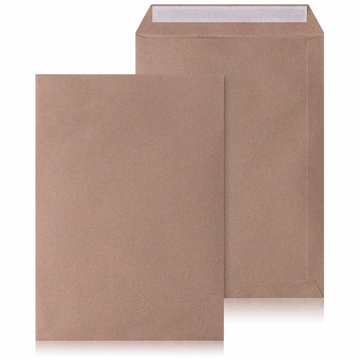 1500 Versandtaschen C4 Braun (229x324mm) 90g/m² Briefumschläge für A4 ungefaltet, Haftklebung ohne F