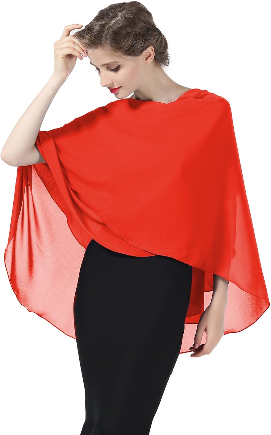 BEAUTELICATE Damen Chiffon Schal Stola Elegante Bolero Leichter Sommerjacke Braut Schal für Brautkle