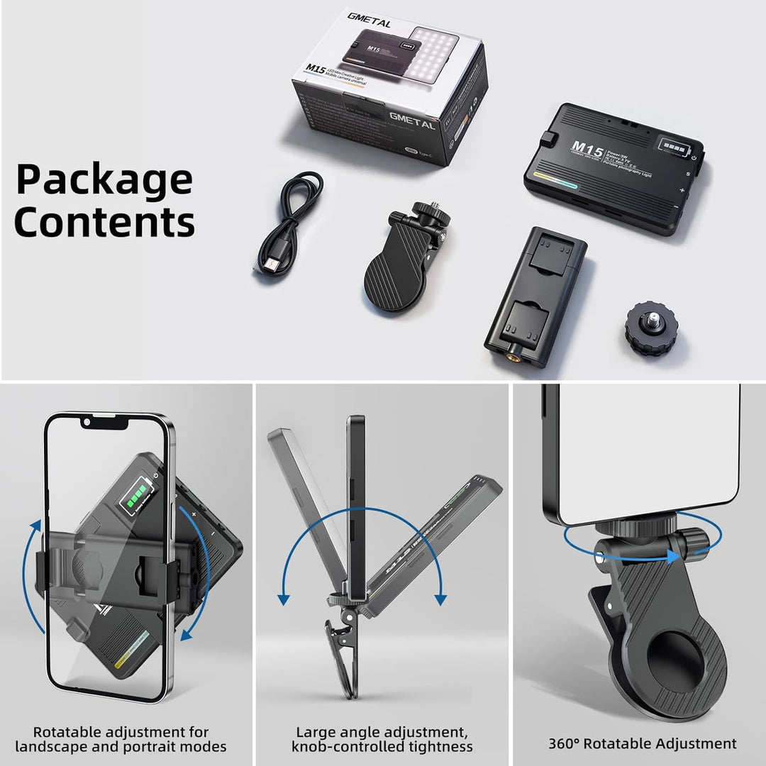 Tragbare Selfie Light Videokonferenzbeleuchtung mit Clip und Kamerastativ-Adapter