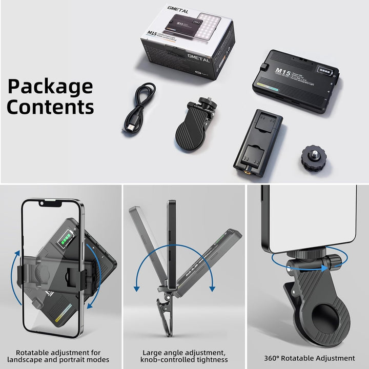 Tragbare Selfie Light Videokonferenzbeleuchtung mit Clip und Kamerastativ-Adapter