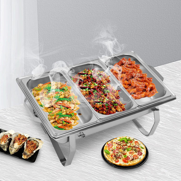 Edelstahl Buffetwärmer Speisenwärmer Chafing Dish Buffet Set - Food Warmer Warmhaltebehälter 8L Spei