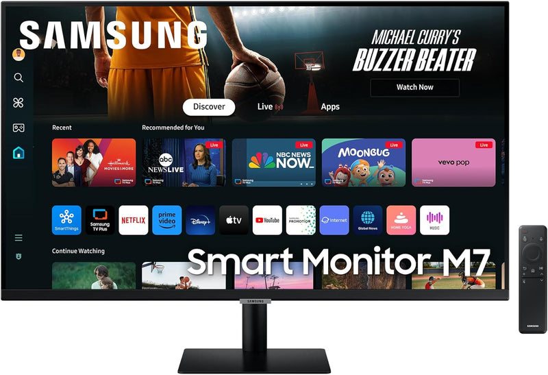 Samsung M70D Smart Monitor, 32 Zoll, 4K AI Upscaling, UHD, 60 Hz, Streaming-Monitor mit Entertainmen