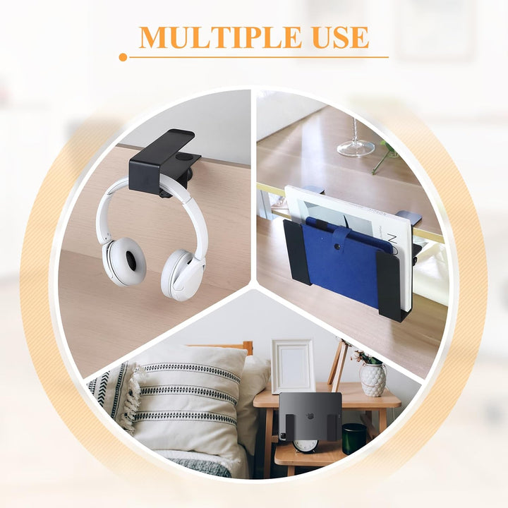 CPROPS 2 Stück Schreibtisch Seitenaufbewahrung Laptop, Verstellbare Schreibtisch Seitenhalterung für