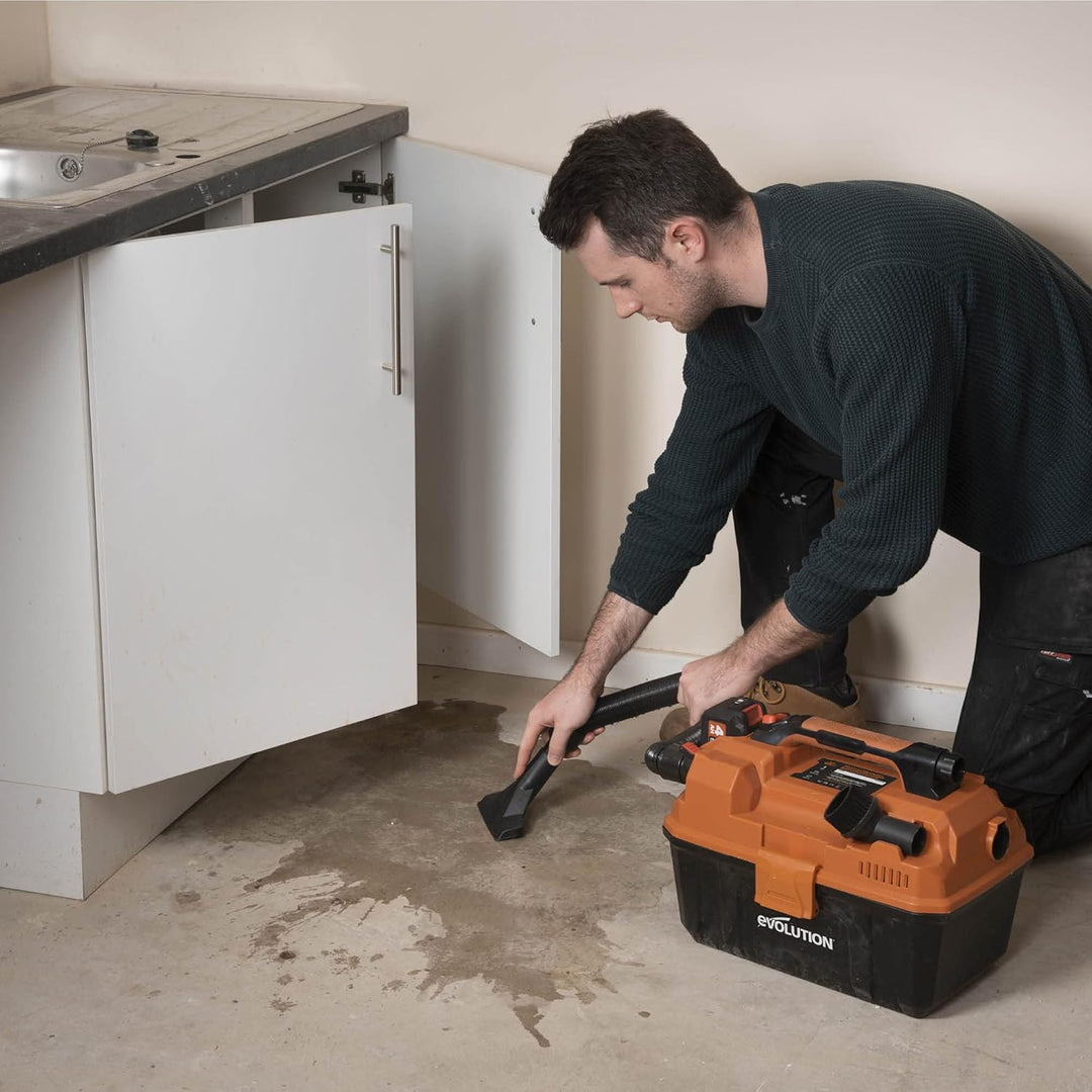 Evolution Power Tools R11VAC-Li Kabelloser Nass- und Trockensauger und Staubabsauger mit leistungsst