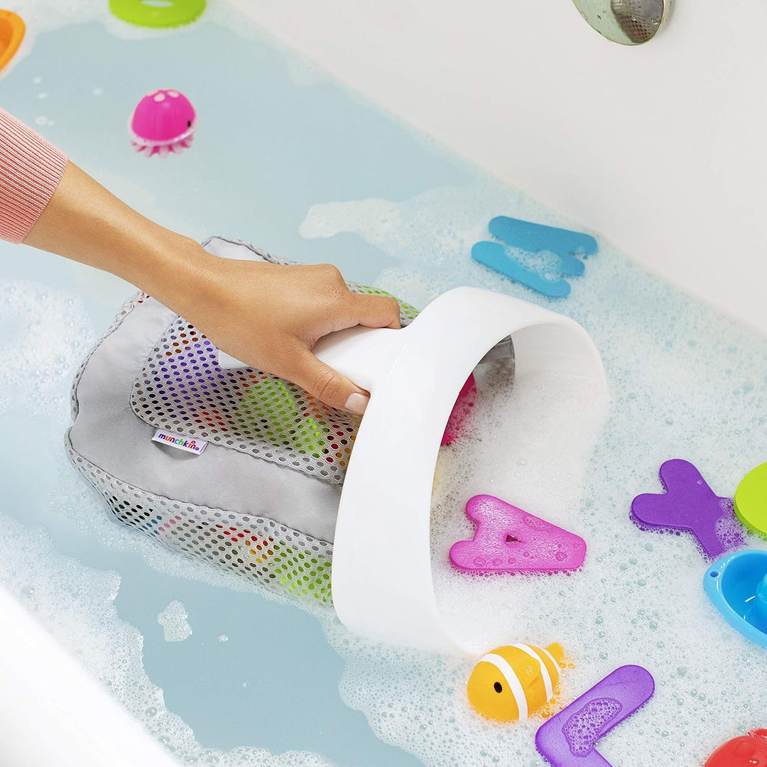 Angelcare ergonomischer Badering für die grosse Badewanne oder Dusche & Munchkin Aufbewahrungskorb f