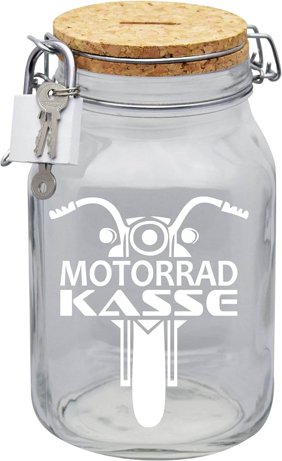 Spardose Motorradkasse Geld Geschenk Idee Transparent XL