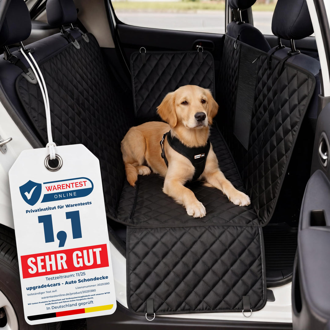Upgrade4cars Hundedecke Auto Rückbank Wasserdicht & Gepolstert | Hunde Autositz Schondecke | Rücksit
