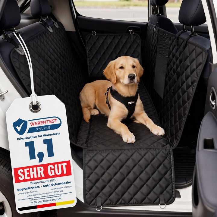 Upgrade4cars Hundedecke Auto Rückbank Wasserdicht & Gepolstert | Hunde Autositz Schondecke | Rücksit