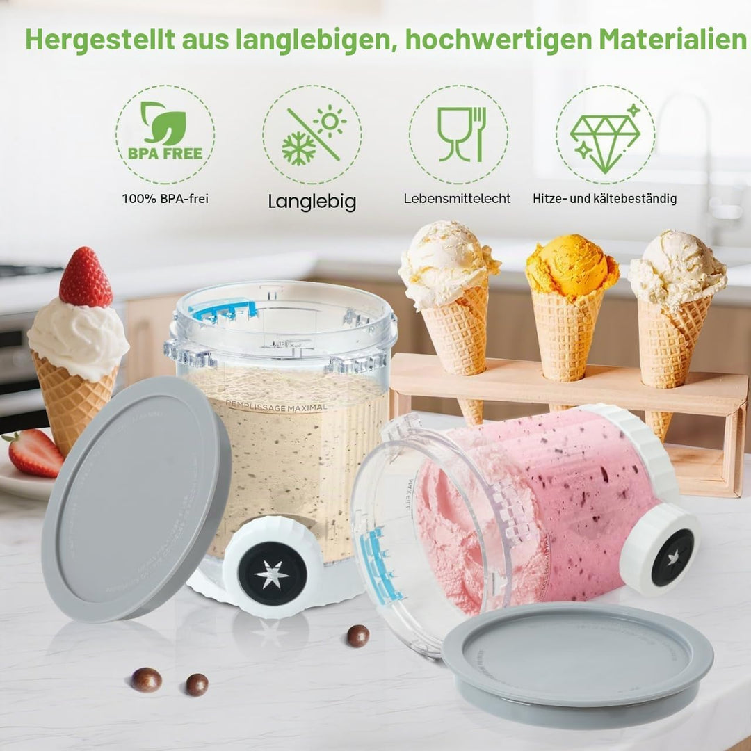 2 Stück Pint-Behälter für Ninja Swirl CREAMi, Swirl Pints und Deckel kompatibel mit NC700 NC701EU Se