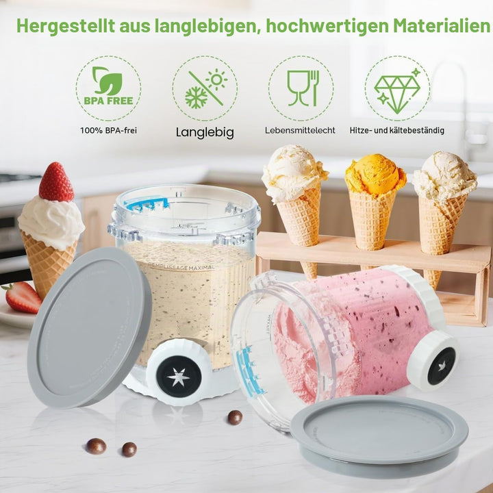 2 Stück Pint-Behälter für Ninja Swirl CREAMi, Swirl Pints und Deckel kompatibel mit NC700 NC701EU Se