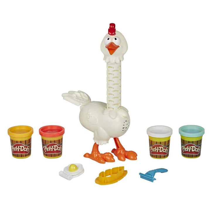 Play-Doh E6647 Animal Crew Cluck-a-Dee Verrücktes Huhn, Bauernhof-Spielset mit 4 Farben Knete, Verrü