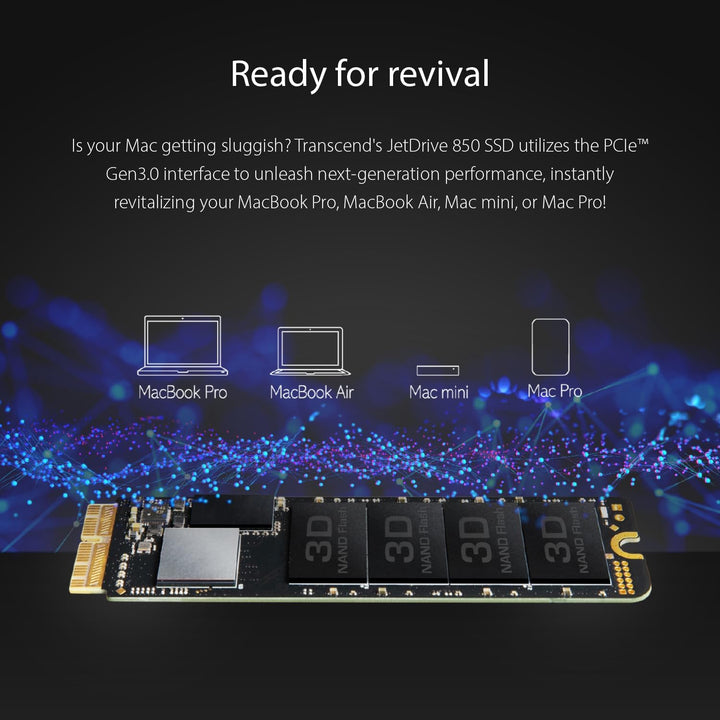 Transcend 240 GB JetDrive JDM 850 NVMe™ PCIe™ Gen3 x4 SSD TS240GJDM850 240GB Ohne Thunderbolt-Gehäus
