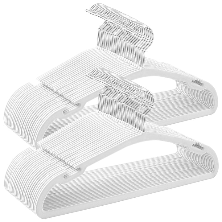 SONGMICS Kleiderbügel Samt, Bügel 50er Set, 43 x 21 cm, Samtbügel rutschfest, breite Schulterkerben,