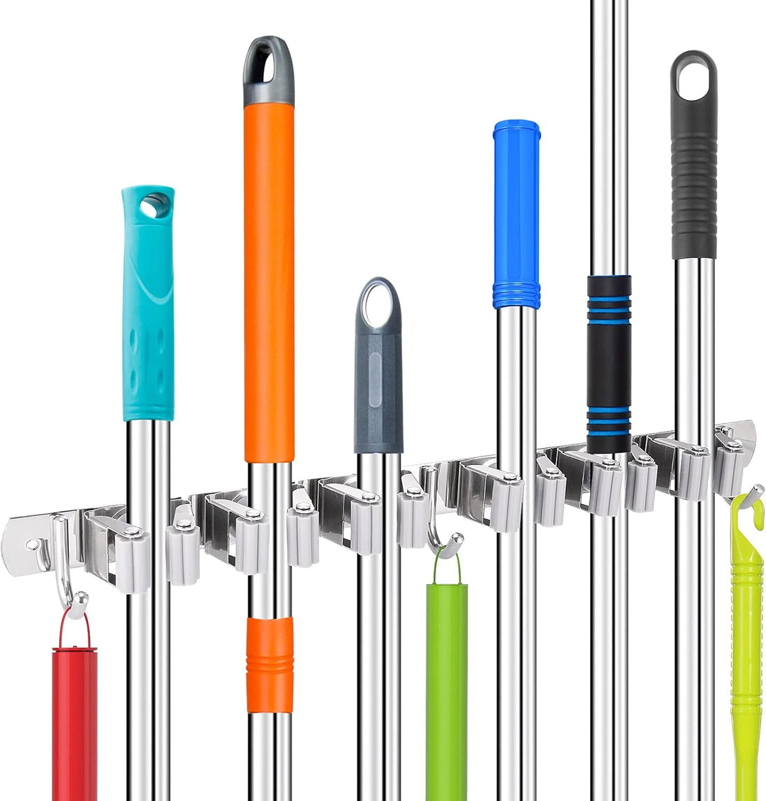 Hejo Besenhalterung Wand, 304 Edelstahl Gerätehalter Besen Mop Halter, Gartengerätehalter, Wandhalte