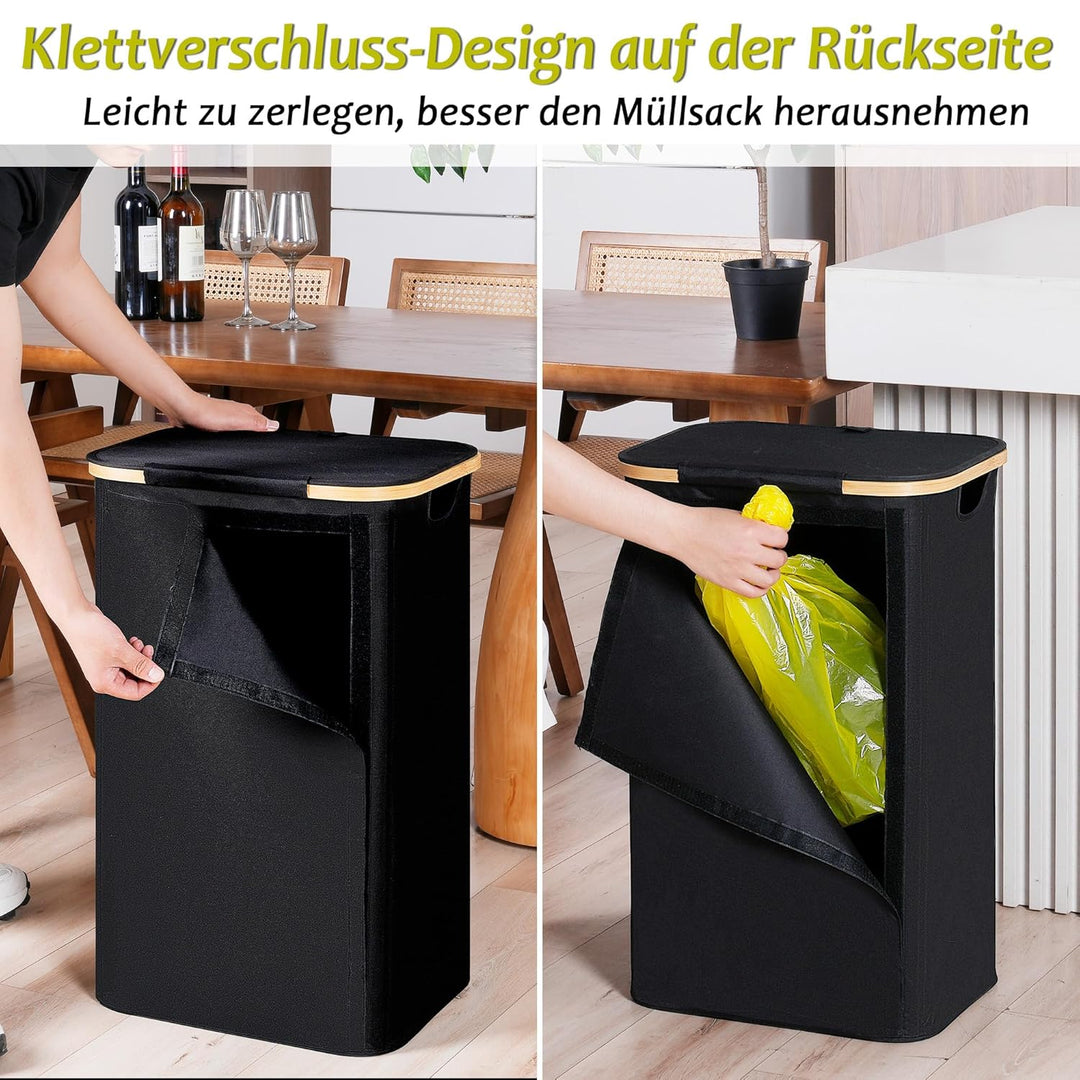 efluky Gelber Sack Ständer 100L, Mülleimer mit Deckel, Müllsackständer für Gelbe Säcke, Leichte Entn