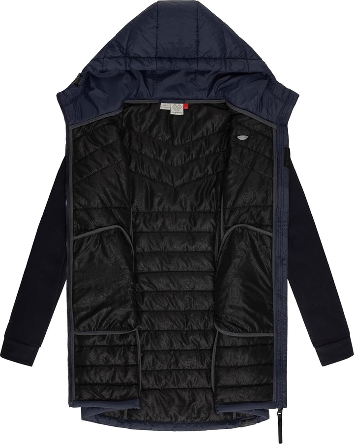 Ragwear Damen Übergangsjacke leichte Jacke lang mit Kapuze Lucinda Long II Intl XS-6XL 3XL Navy24, 3