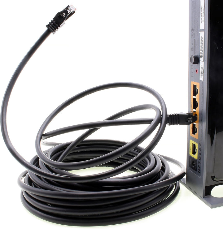 1aTTack.de 10m - schwarz - 5 Stück CAT.7 Netzwerkkabel Patchkabel SFTP PIMF LSZH Gigabit Lan Kabel 1