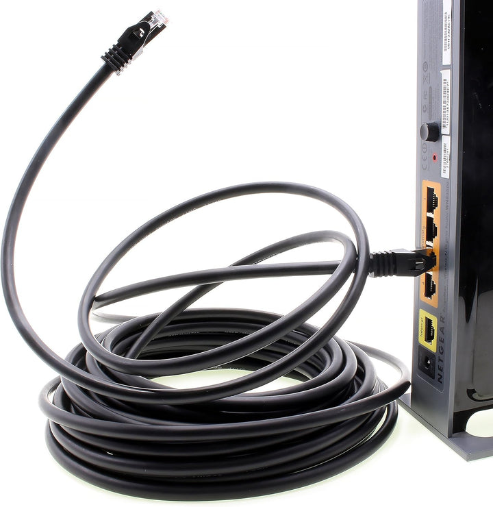 1aTTack.de 7,5m - schwarz - 5 Stück CAT.7 Netzwerkkabel Patchkabel SFTP PIMF LSZH Gigabit Lan Kabel