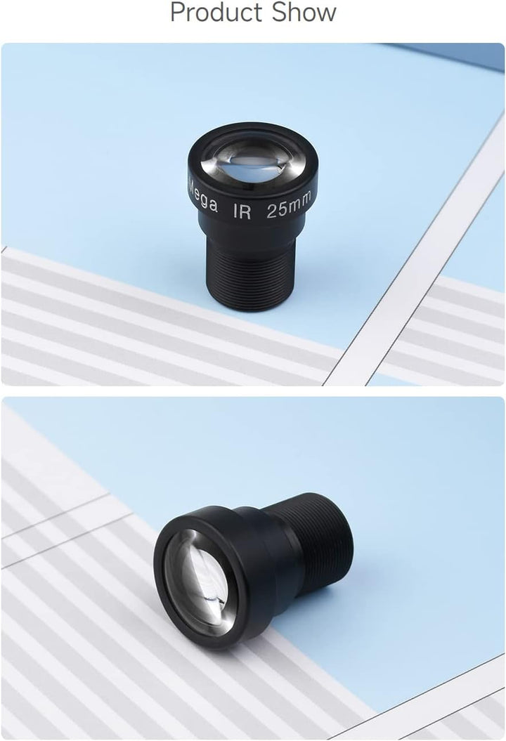 Waveshare M12 Long Focal Length Lens,5MP,25mm Focal Length,Large Aperture,Compatible with Raspberry