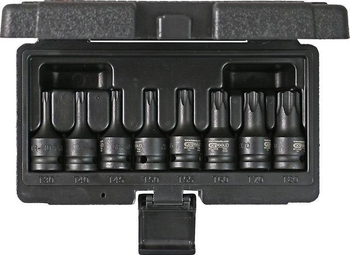 KS Tools 515.1107 1/2" Kraft-Bit-Stecknuss-Satz TX, 8-tlg., T30-T80