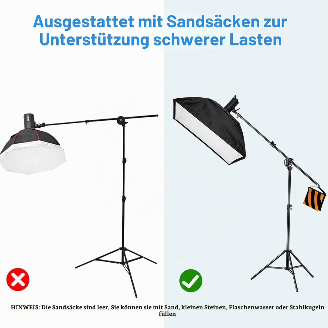 EMART Lichtstativ 400cm, Luftgepolstertes Aluminium Lampenstativ Licht Stativ, Verstellbares Stativ