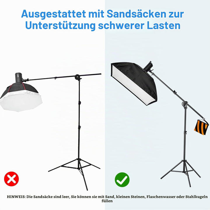 EMART Lichtstativ 400cm, Luftgepolstertes Aluminium Lampenstativ Licht Stativ, Verstellbares Stativ