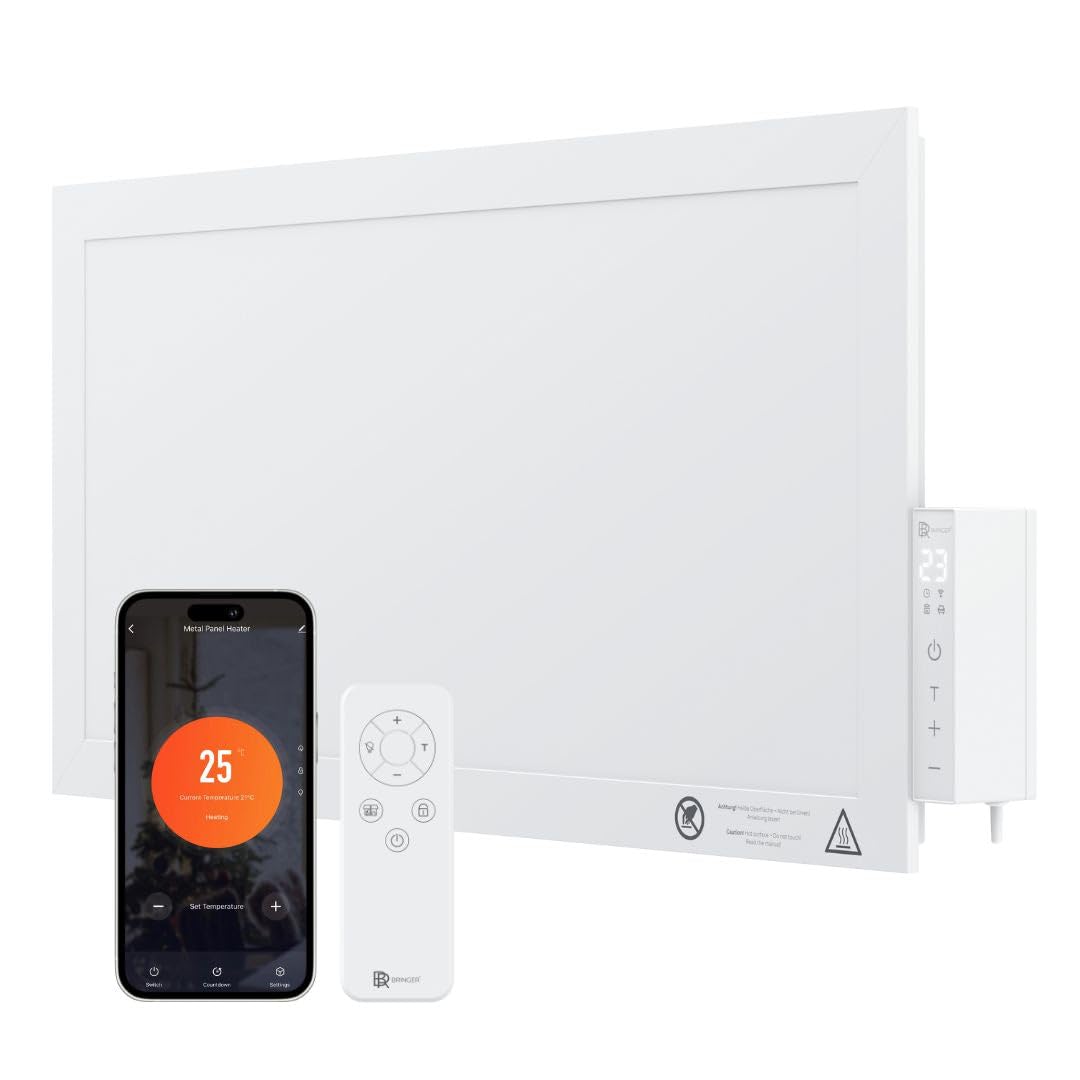 BR Bringer Infrarot Hochleistungsheizung 1200 Watt - Kompakte Infrarotheizung 60×30cm mit integriert