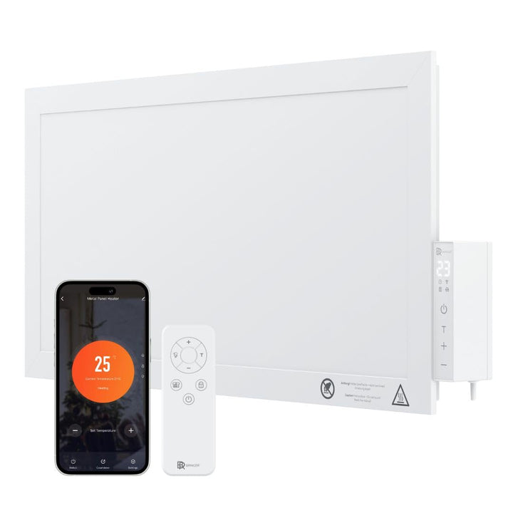 BR Bringer Infrarot Hochleistungsheizung 1200 Watt - Kompakte Infrarotheizung 60×30cm mit integriert