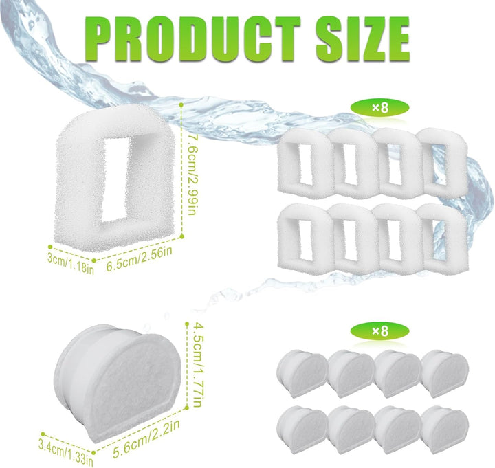 Foam-Vorfilter und Kohlenstofffilter Kompatibel mit PetSafe Drinkwell Fountain Edelstahl 360 Avalon