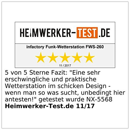 infactory Tischuhren: Funk-Wetterstation mit Aussensensor, Farbdisplay, Funkuhr, Wecker, weiss (Funk