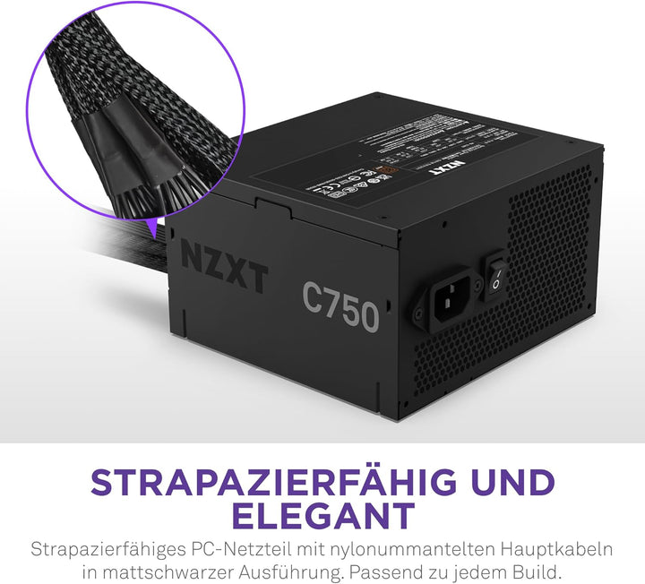 NZXT C750 Bronze PC-Netzteil - PA-7B2BB-EU - 750 Watt – 80 Plus Bronze Zertifiziert – Nichtmodulares