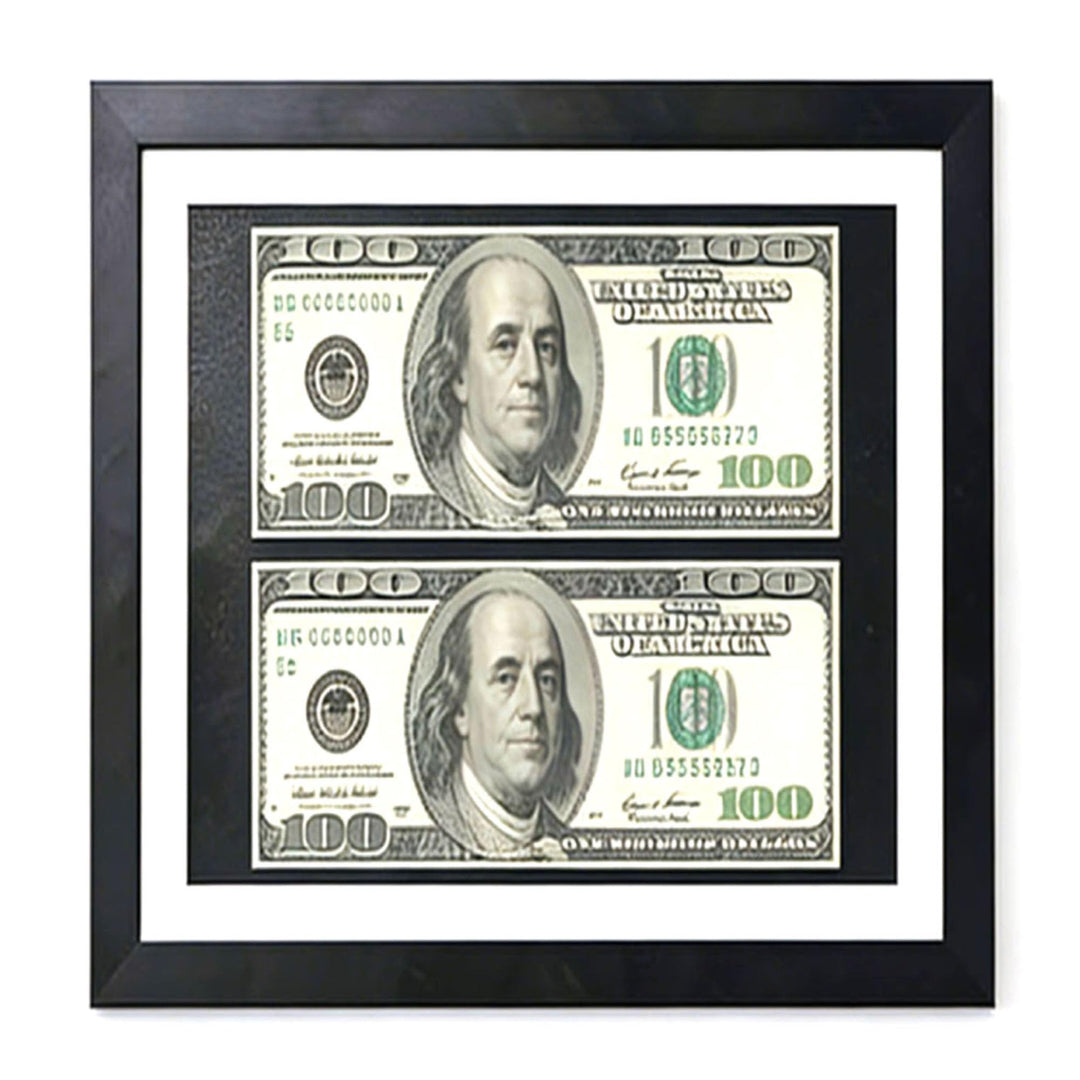 Dollarschein Schein-Display-Rahmen,Rahmen für Wand,HD-Glas,Mit schwarzer Rahmen.